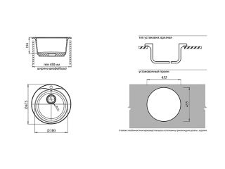 Мойка кухонная GranFest Чёрная Rondo R-480 чер